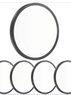 Round Black Wall Mirror - Contemporary Decorative Accent